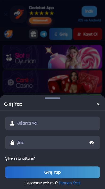 Dodobet kayıt formu