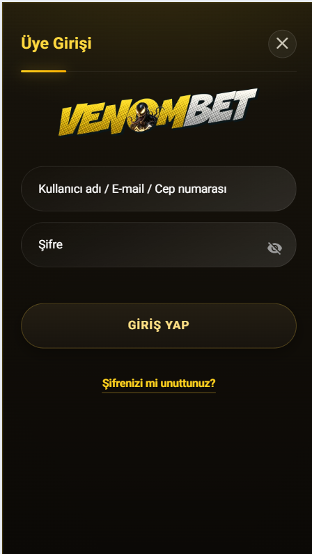 Venombet kayıt formu